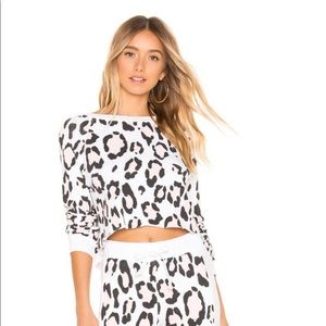 Wildfox crop leopard print jumper new without tags